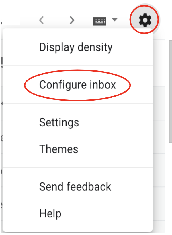 the configure inbox setting in gmail