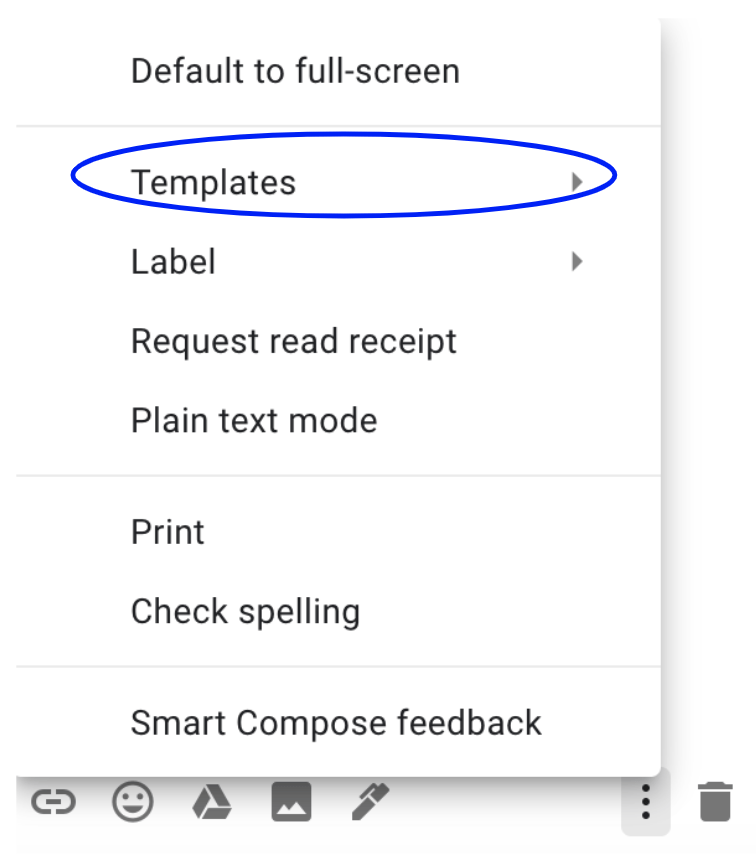 accessing templates in gmail