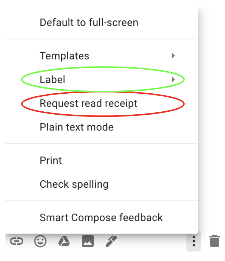 accessing the label option inside the compose window in gmail