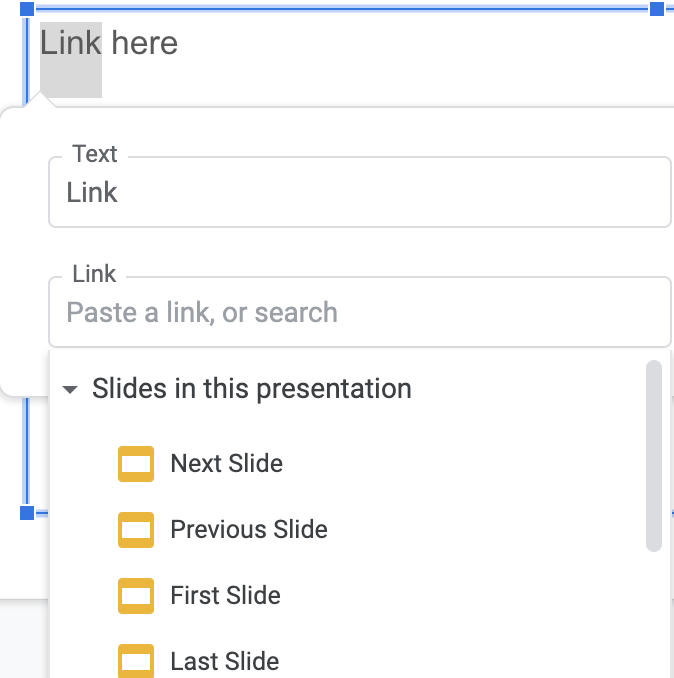 How to link text or an image to another Slide in your presentation