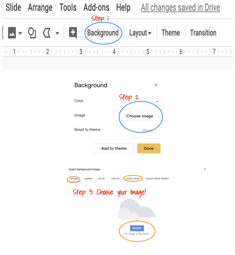 Adding a Background Image in Google Slides