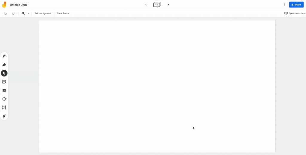 Custom image background in Google Jamboard using the Google Image search option