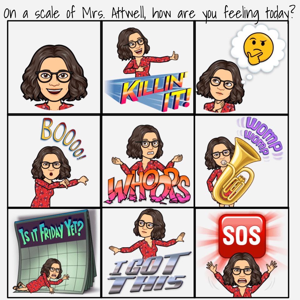 On a Scale of Mrs. Attwell - check-in meme made with bitmoji