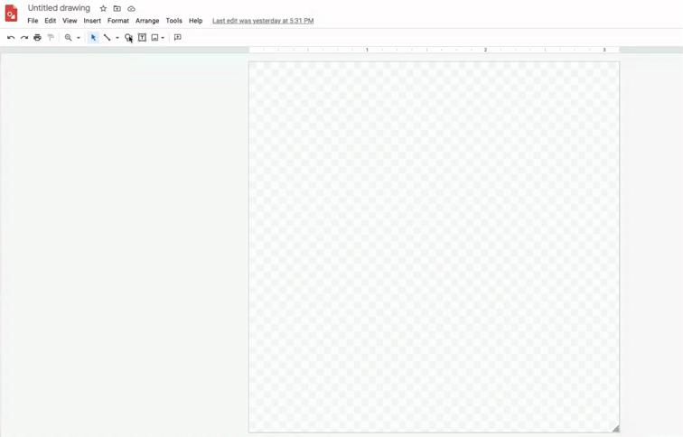 Adding and centring a circle shape in Google drawings
